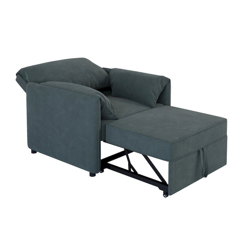 Canapé-lit convertible, fauteuil-lit 3 en 1 avec dossier réglable et coussins épais, cadre en lin