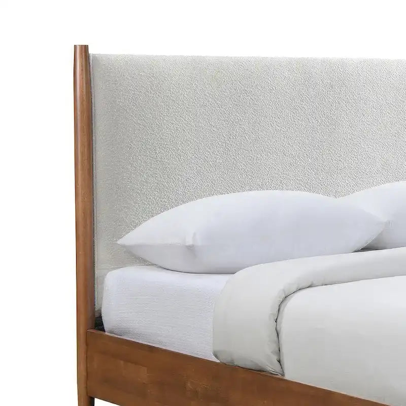 Ensemble de chambre à coucher 3 pièces en tissu bouclé, style milieu du siècle