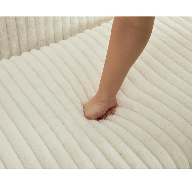 Chaise longue surdimensionnée moderne de 47,8 po avec pouf et oreillers