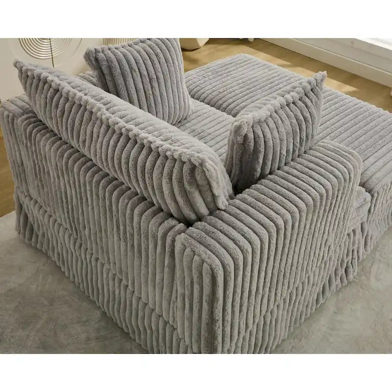 Chaise longue surdimensionnée moderne de 47,8 po avec pouf et oreillers