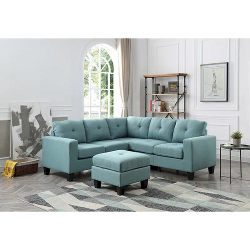 Canapé d'angle 2 pièces en sergé de polyester de 82 po de largeur - 32L x 82W x 35H