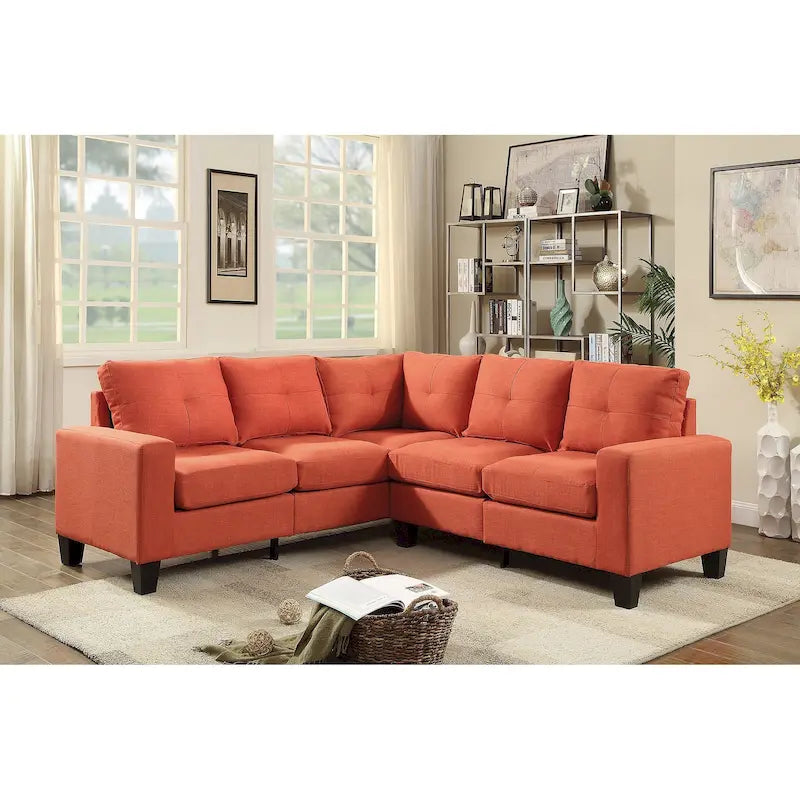 Canapé d'angle 2 pièces en sergé de polyester de 82 po de largeur - 32L x 82W x 35H
