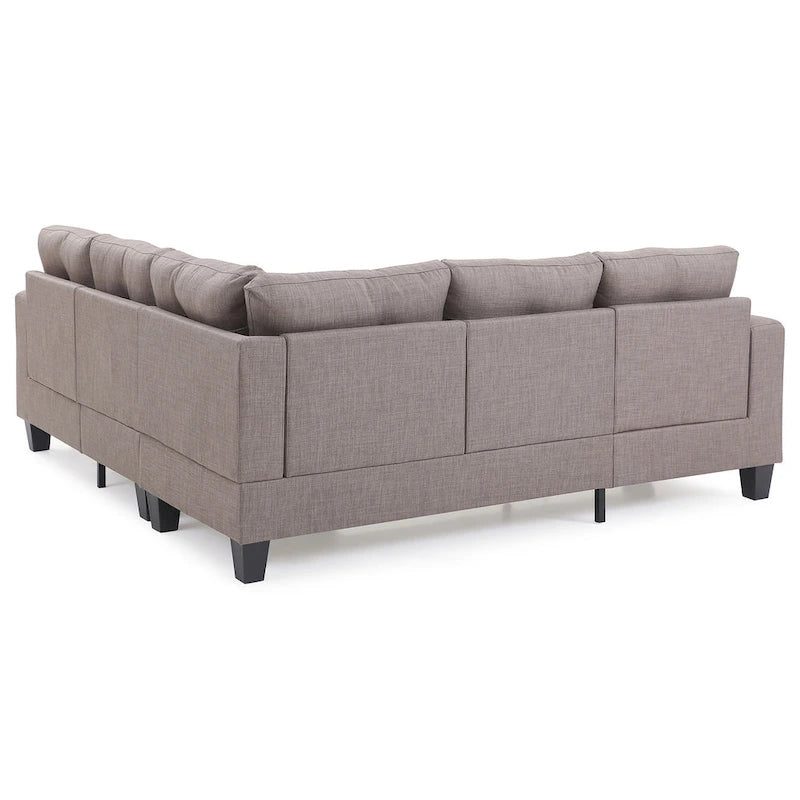Canapé d'angle 2 pièces en sergé de polyester de 82 po de largeur - 32L x 82W x 35H