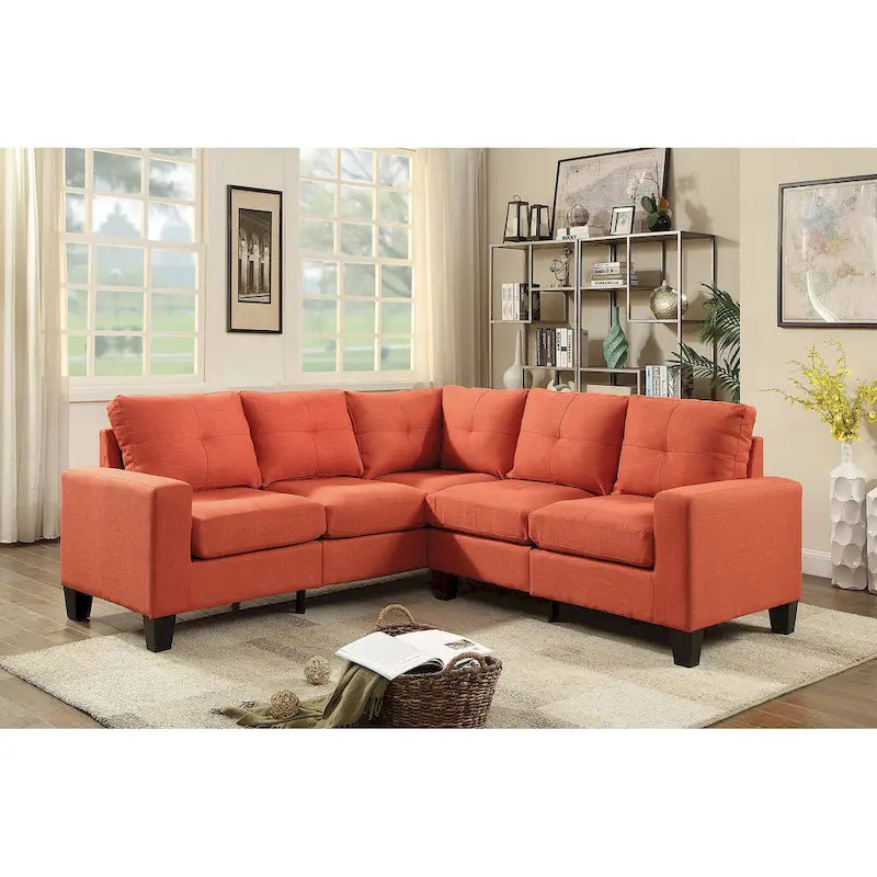 Canapé d'angle 2 pièces en sergé de polyester de 82 po de largeur - 32L x 82W x 35H