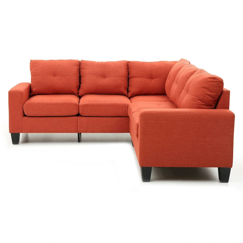 Canapé d'angle 2 pièces en sergé de polyester de 82 po de largeur - 32L x 82W x 35H