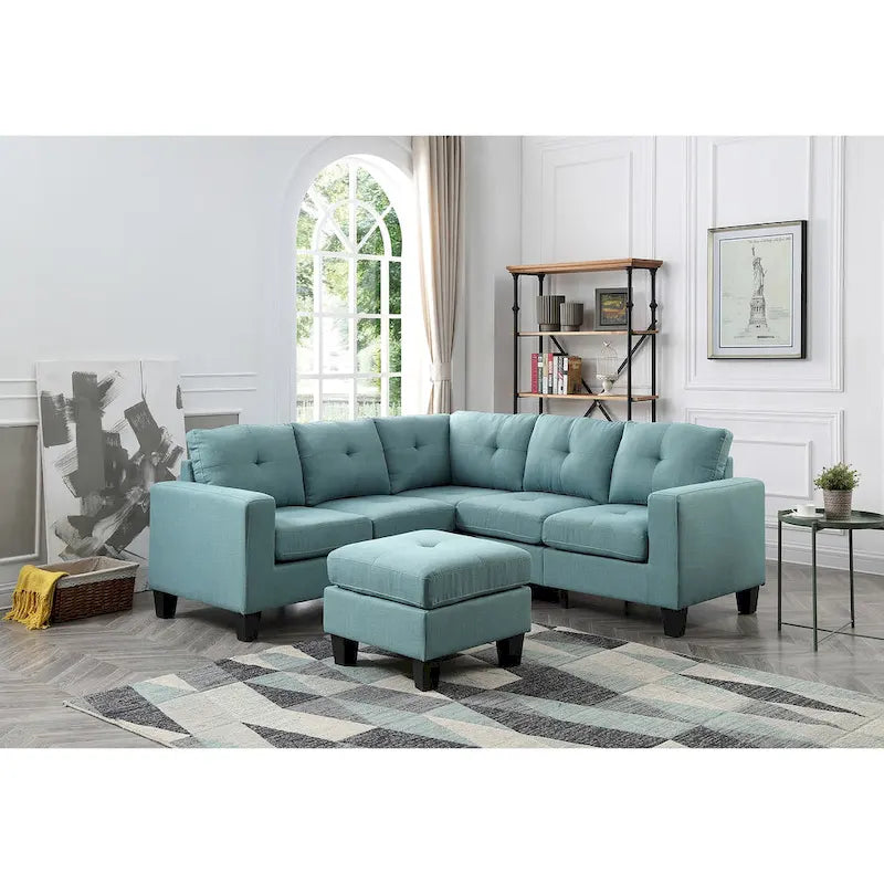 Canapé d'angle 2 pièces en sergé de polyester de 82 po de largeur - 32L x 82W x 35H