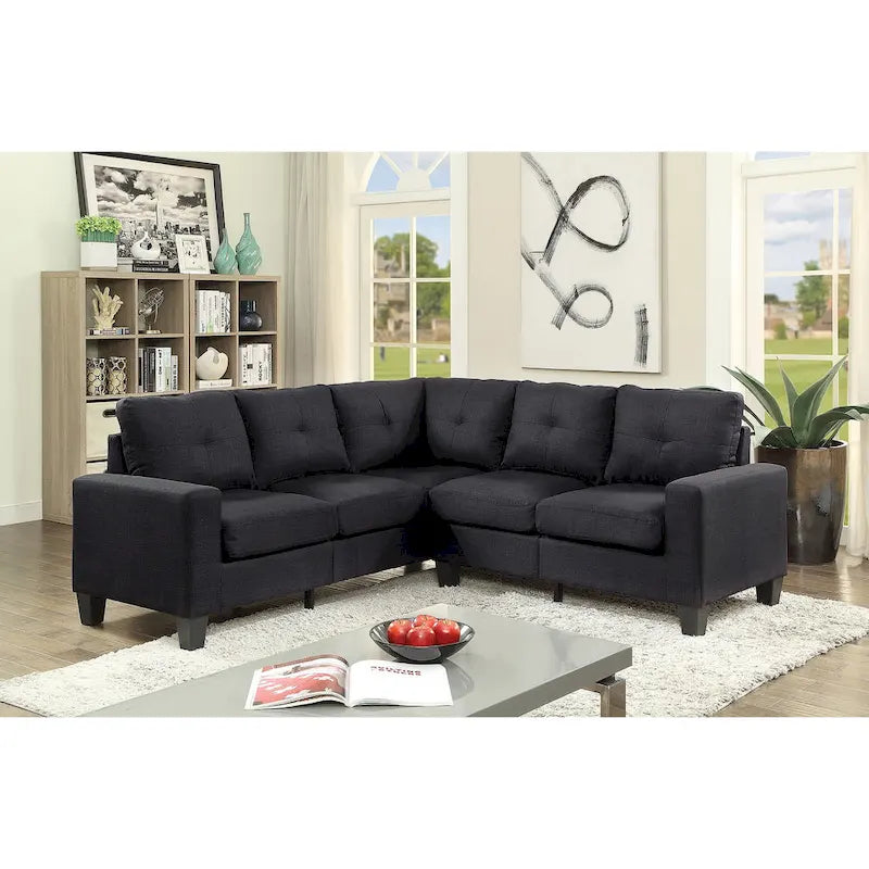 Canapé d'angle 2 pièces en sergé de polyester de 82 po de largeur - 32L x 82W x 35H