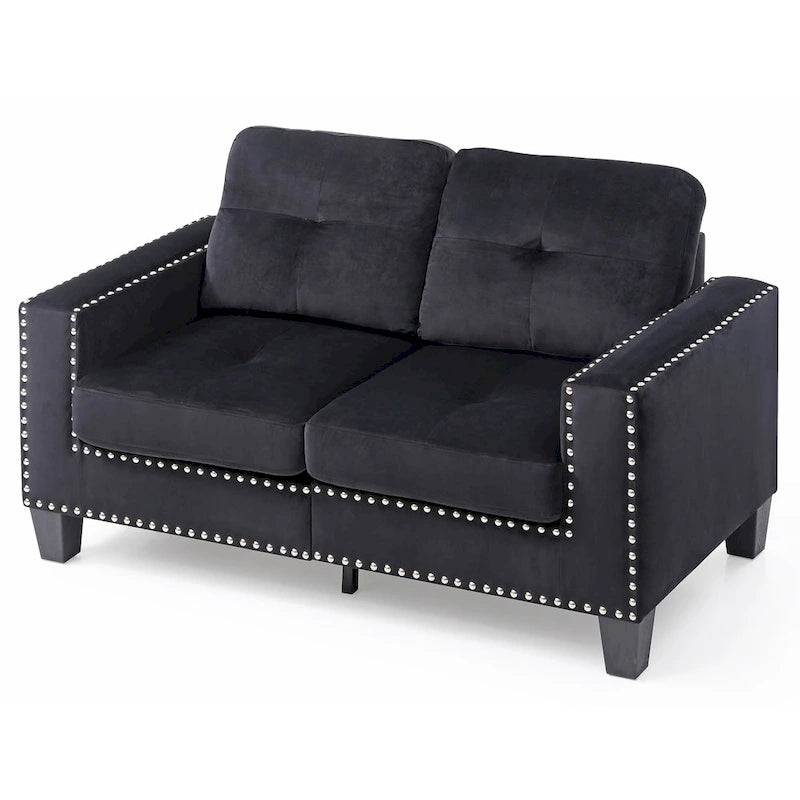 Canapé d'angle 2 pièces en sergé de polyester de 82 po de largeur - 32L x 82W x 35H