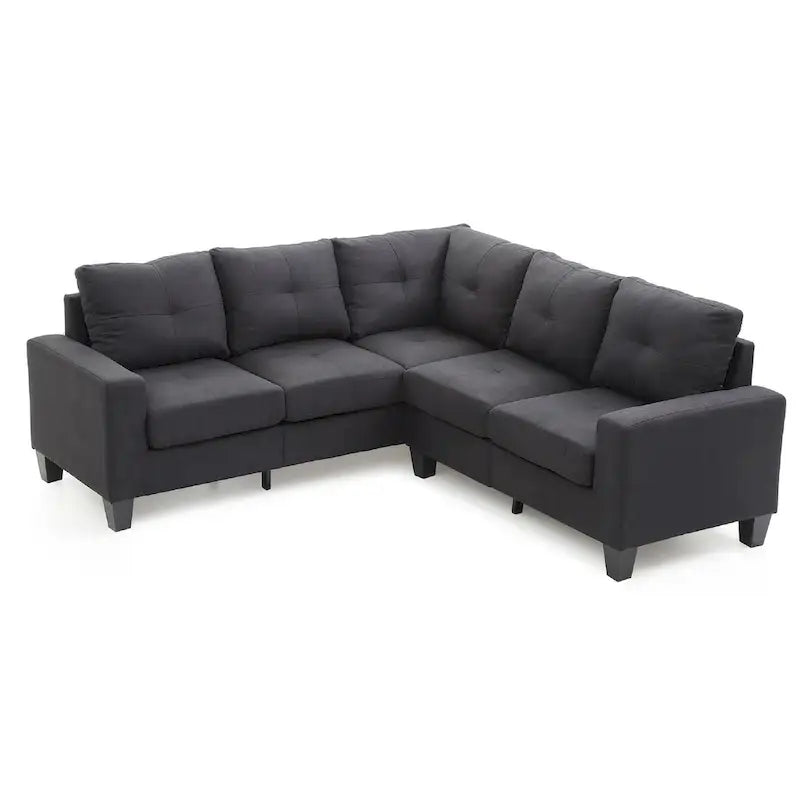 Canapé d'angle 2 pièces en sergé de polyester de 82 po de largeur - 32L x 82W x 35H