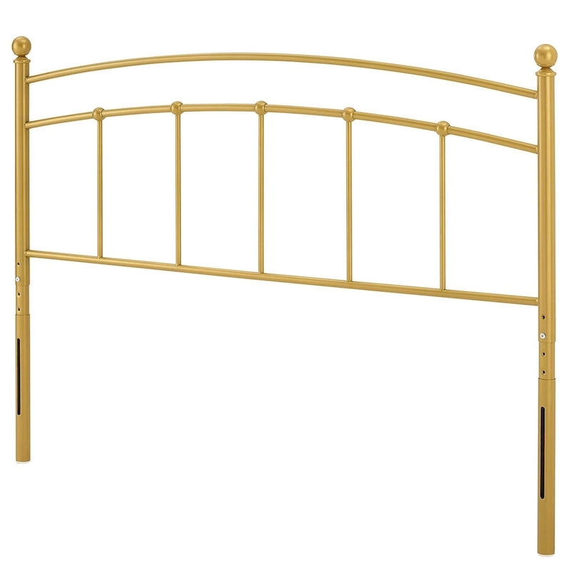 Tête de lit arquée en métal doré, format king size