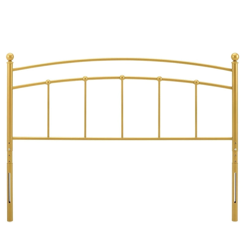 Tête de lit arquée en métal doré, format king size