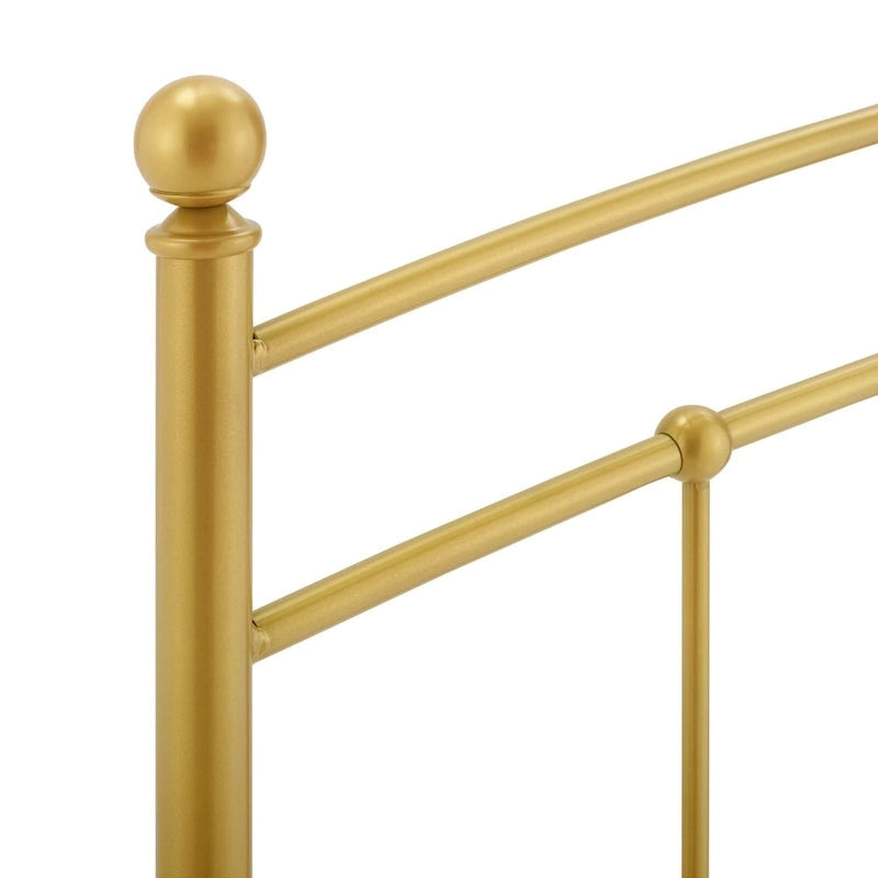 Tête de lit arquée en métal doré, format king size