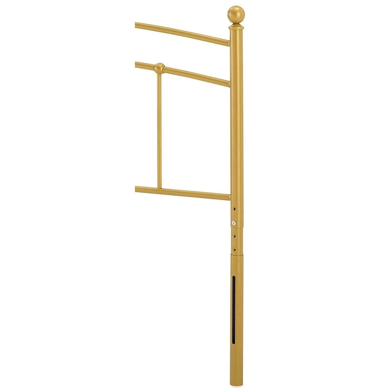 Tête de lit arquée en métal doré, format king size