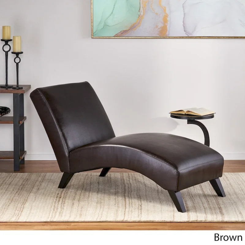 Fauteuil inclinable en cuir véritable marron