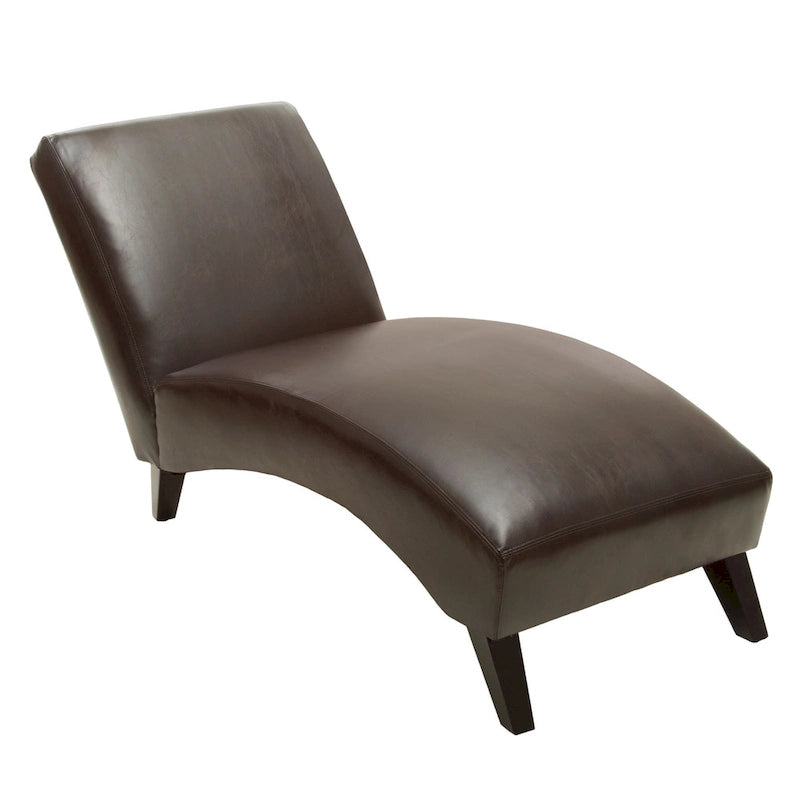 Fauteuil inclinable en cuir véritable marron