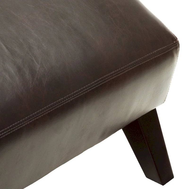 Fauteuil inclinable en cuir véritable marron