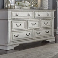 La commode à 7 tiroirs marron vieilli et blanc antique