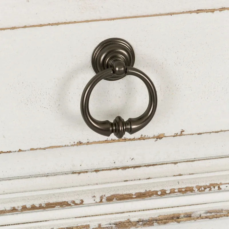 La commode à 7 tiroirs marron vieilli et blanc antique