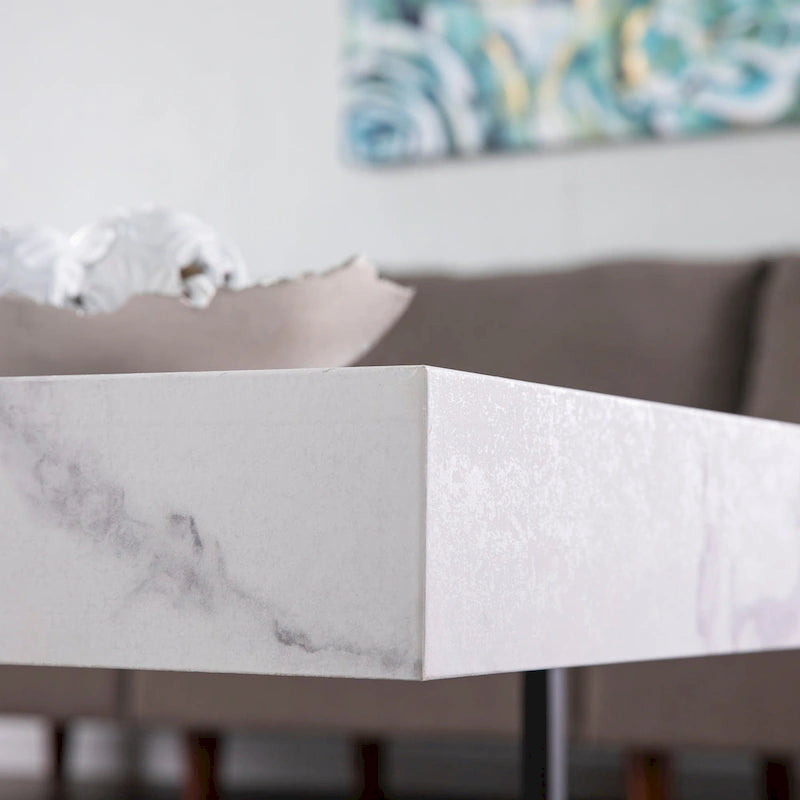 Table basse moderne effet marbre