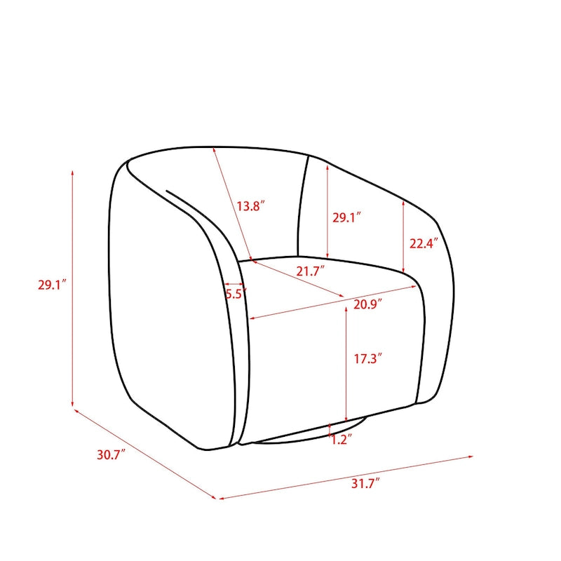 Fauteuil pivotant à dossier incurvé 31,7W (lot de 2)