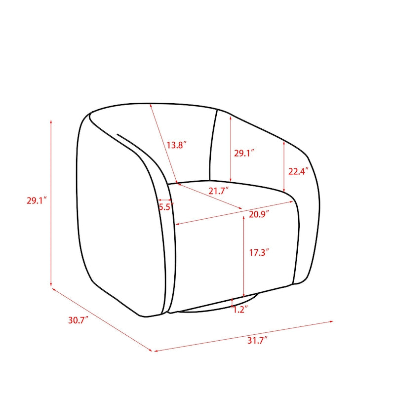 Fauteuil pivotant à dossier incurvé 31,7W (lot de 2)