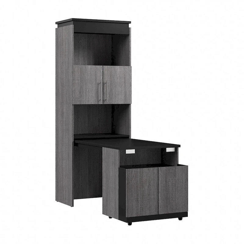 Armoires hautes avec portes et tables pliantes