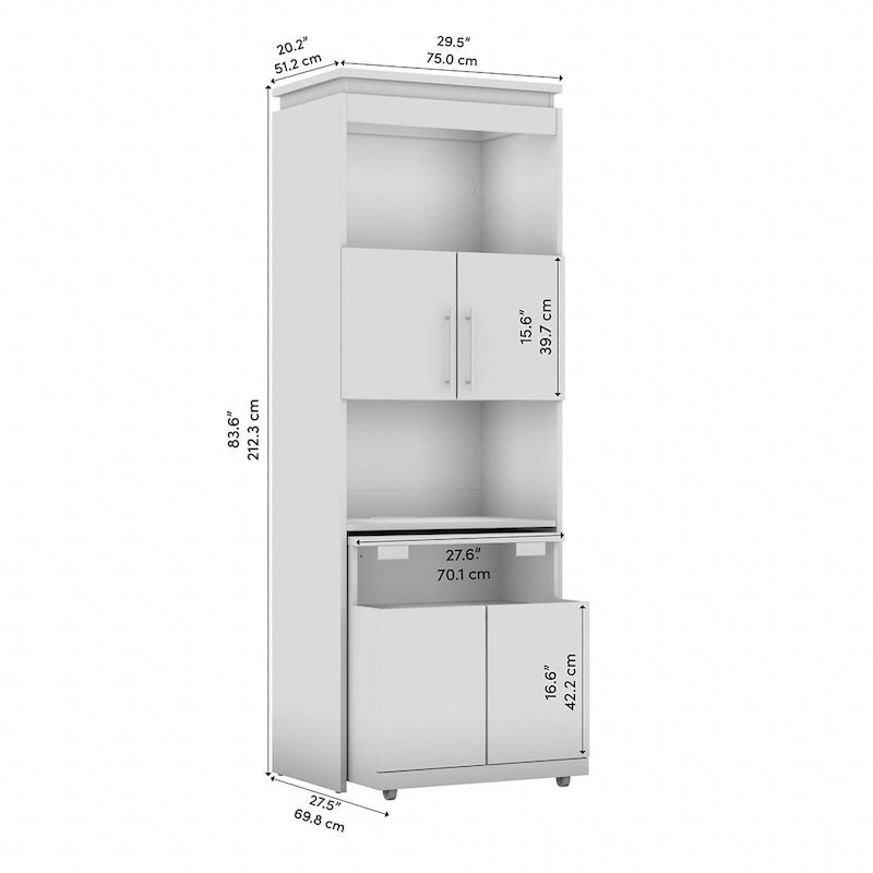 Armoires hautes avec portes et tables pliantes