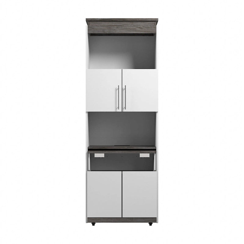 Armoires hautes avec portes et tables pliantes