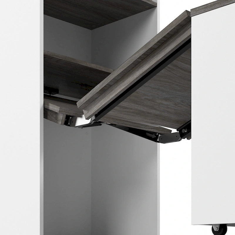Armoires hautes avec portes et tables pliantes