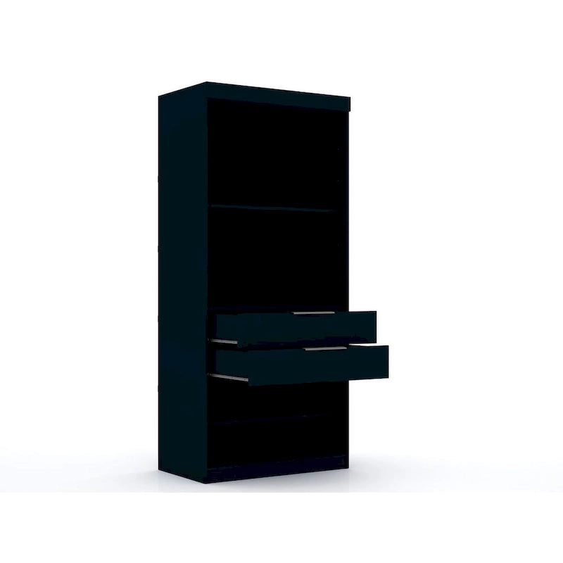 Armoire d'angle 3 sections modernes à 4 tiroirs, ensemble de 3