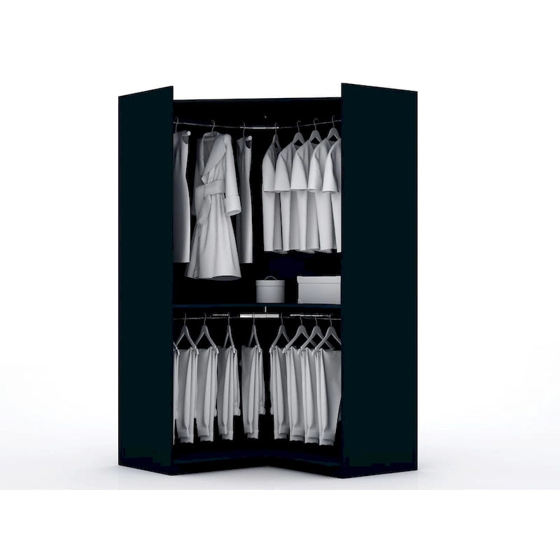 Armoire d'angle 3 sections modernes à 4 tiroirs, ensemble de 3