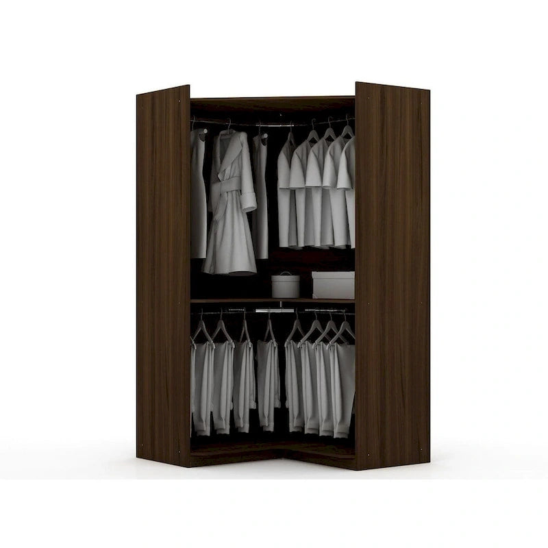 Armoire d'angle 3 sections modernes à 4 tiroirs, ensemble de 3
