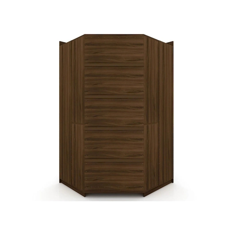 Armoire d'angle 3 sections modernes à 4 tiroirs, ensemble de 3