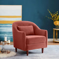Fauteuil en velours avec pieds en bois massif