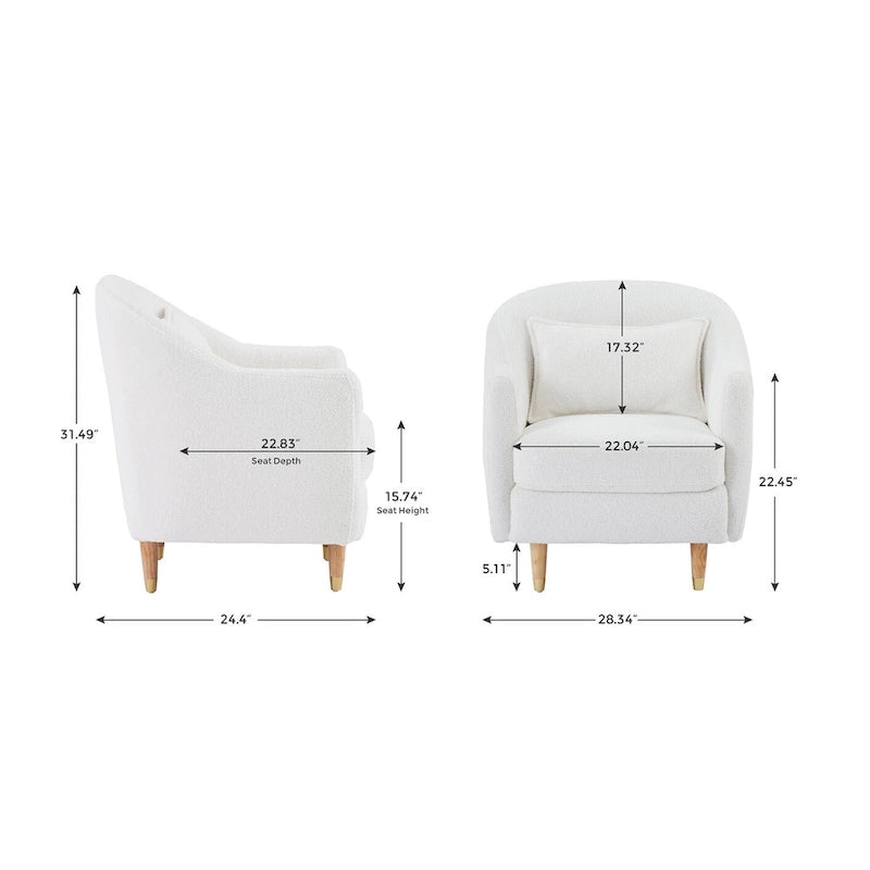 Fauteuil en velours avec pieds en bois massif