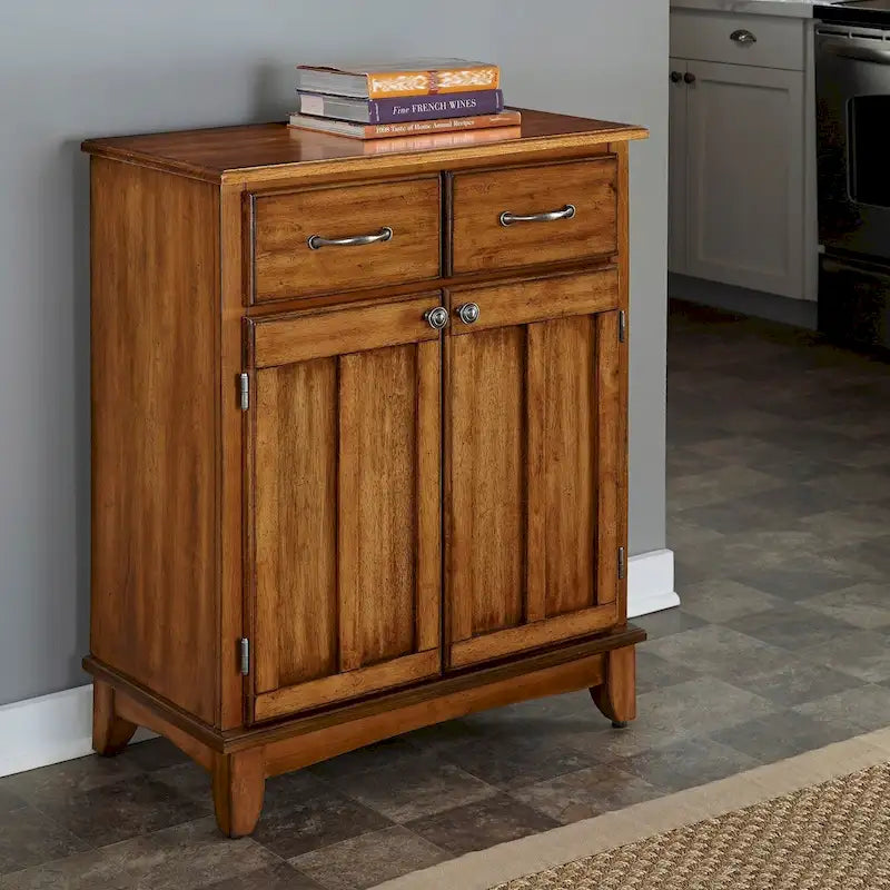 Buffet en chêne avec plateau en bois