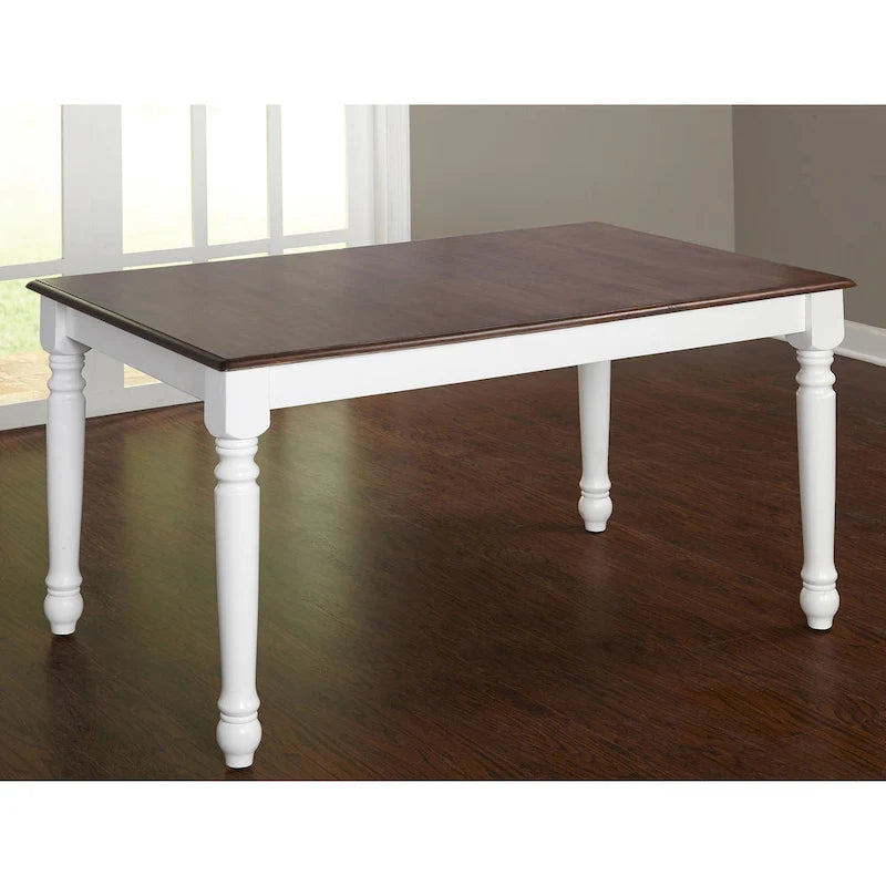 Table rectangulaire en noyer et hévéa blanc - Noyer