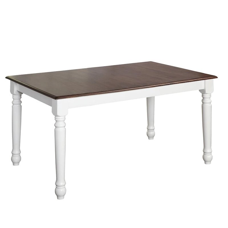 Table rectangulaire en noyer et hévéa blanc - Noyer