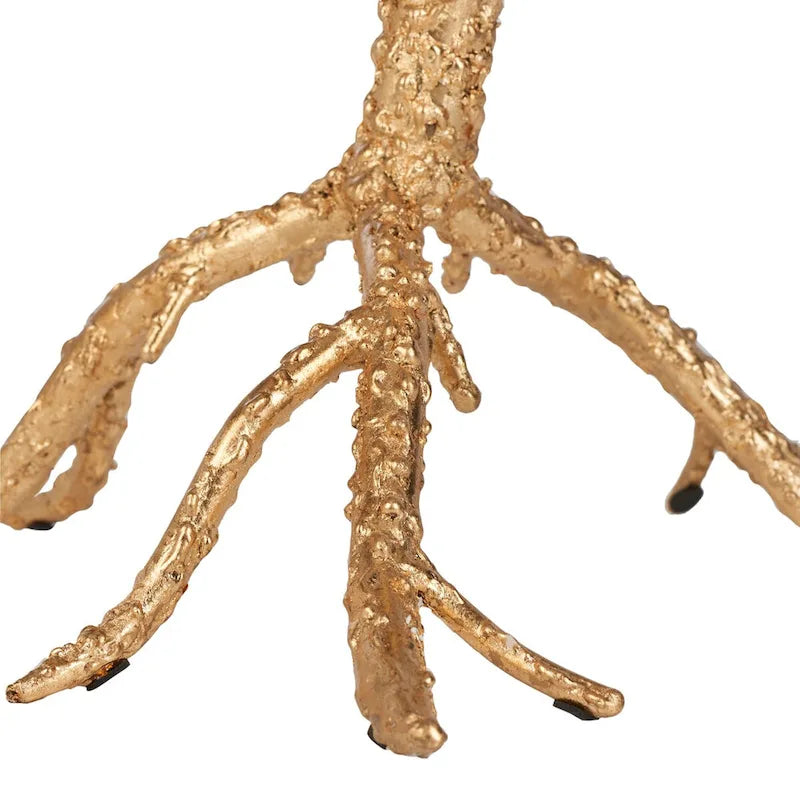 Table d'appoint en laiton et granit blanc