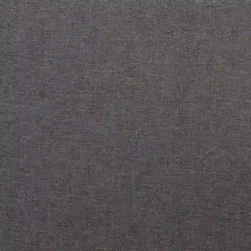 Lit plateforme moderne du milieu du siècle en tissu gris foncé et bois de noyer.
