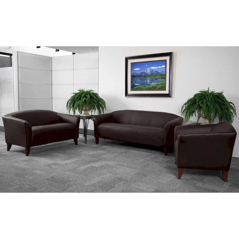 Ensemble de réception avec pieds en bois - 33,5 - 72,75L x 29 - 31P x 29H - 33,5 - 72,75L x 29 - 31P x 29H