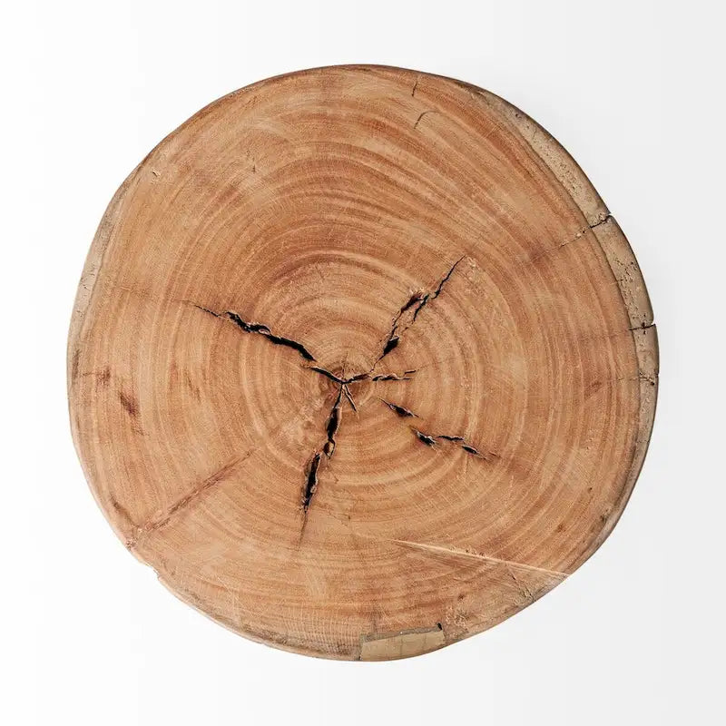 Tabouret rustique en bois massif recyclé