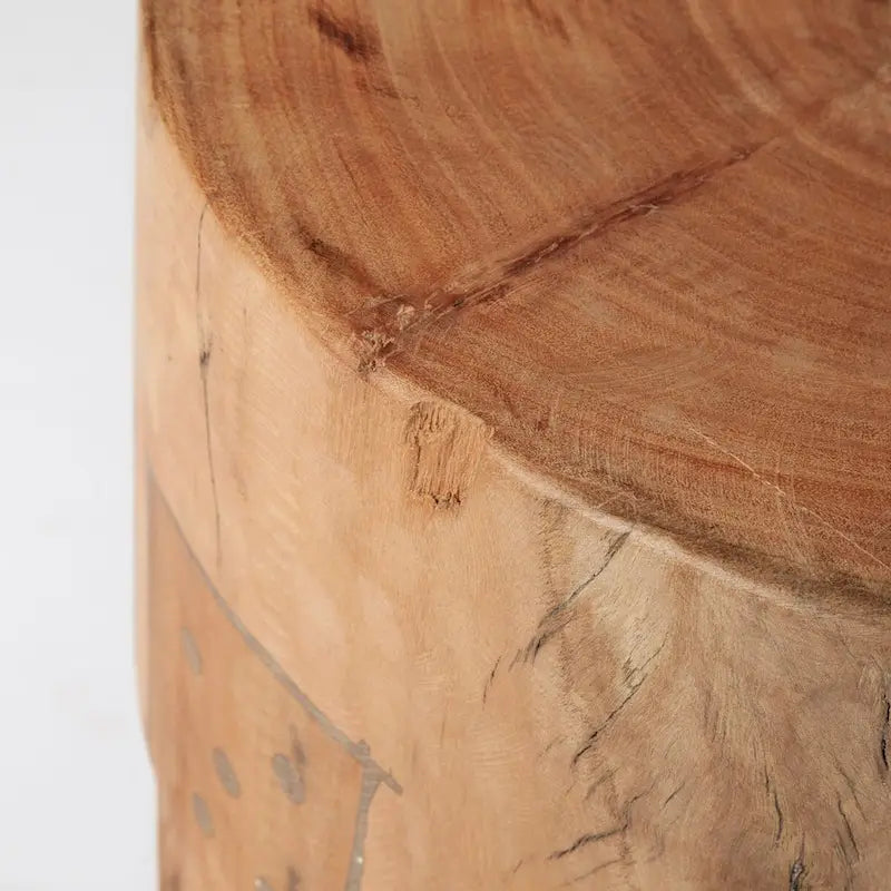 Tabouret rustique en bois massif recyclé