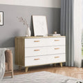 Commode tiroirs en bois massif, meuble de rangement, chêne blanc moderne