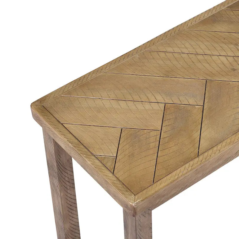 Banc d'entrée/salle à manger en bois motif chevron de 44 po de long