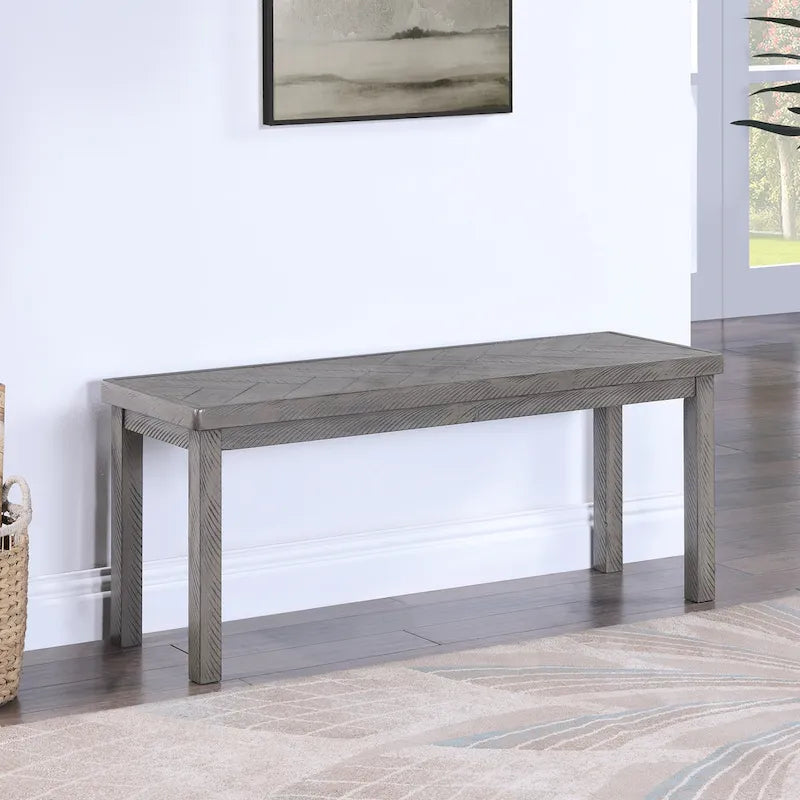 Banc d'entrée/salle à manger en bois motif chevron de 44 po de long