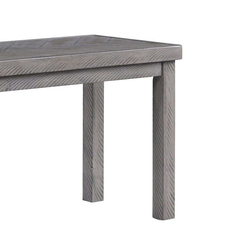 Banc d'entrée/salle à manger en bois motif chevron de 44 po de long