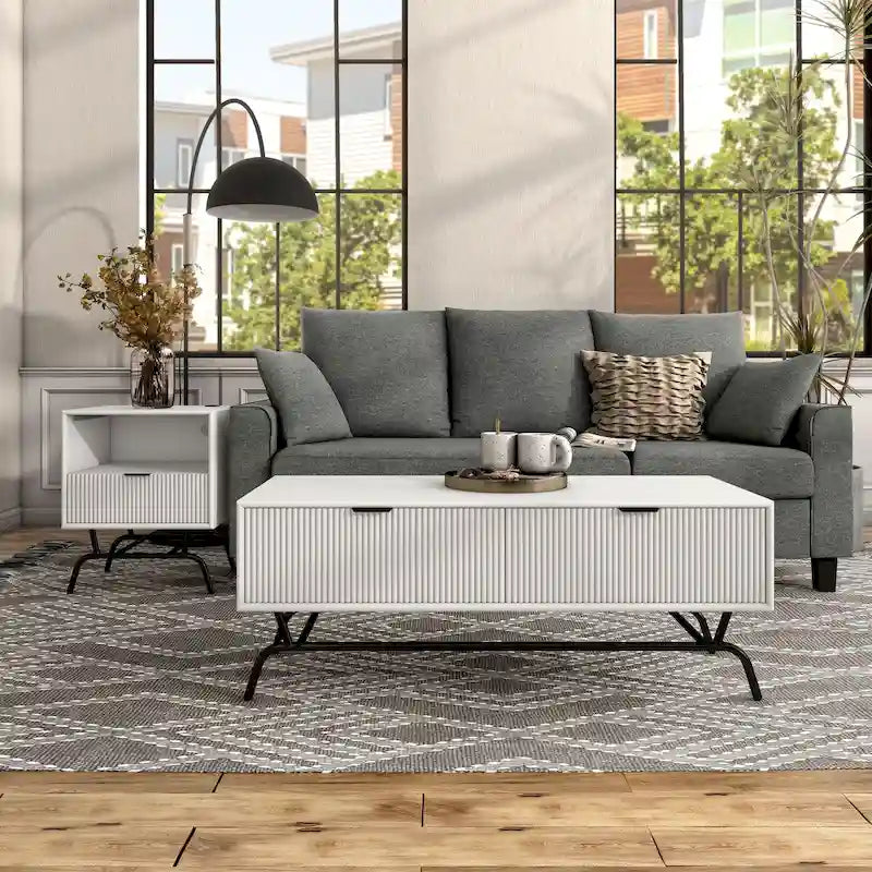 Ensemble de table basse et de table d'appoint modernes deux pièces