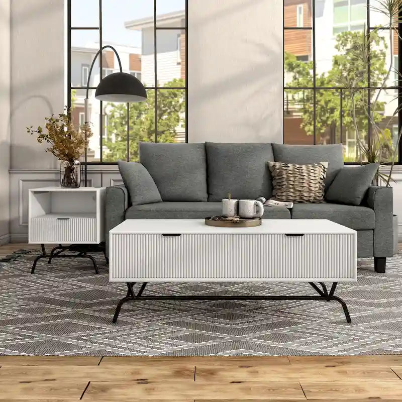 Ensemble de table basse et de table d'appoint modernes deux pièces