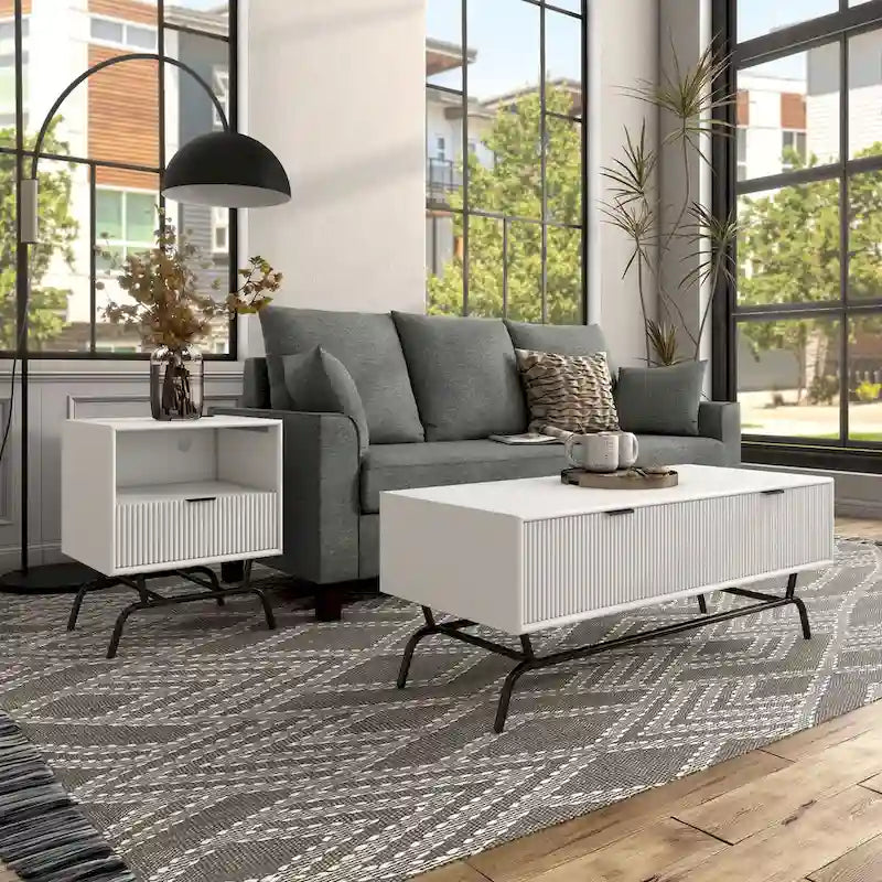 Ensemble de table basse et de table d'appoint modernes deux pièces